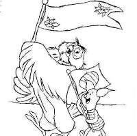 A coloring page of winnie the pooh - group